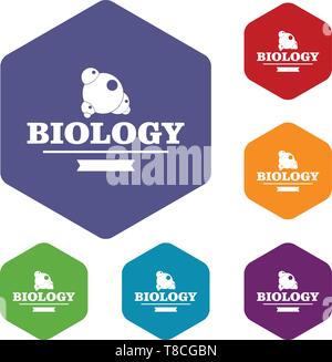 Element biology icons vector hexahedron Stock Vector