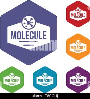 Molecule life icons vector hexahedron Stock Vector