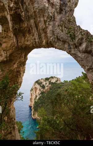 island of capri italy natural arch limestone Stock Photo - Alamy