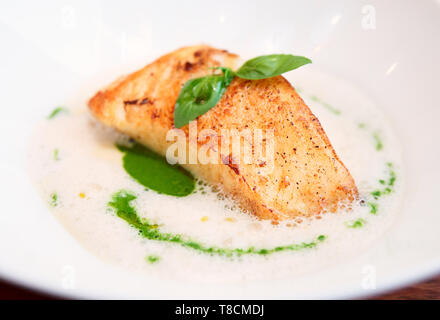 Fish with bread stock image. Image of sauce, fish, cook - 1385039