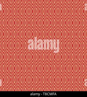 Seamless egyptian Circle red lines stripes vector background. Vector Stock Vector