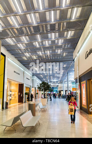 Charles De Gaulle Airport Paris. Interior terminal 2E. Avenue of