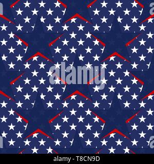 Seamless pattern with stars in the American flag theme. Stock vector. eps10 Stock Vector