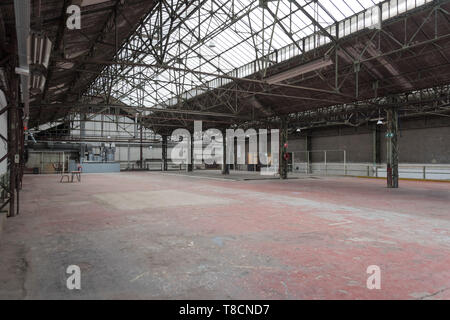 Brüssel, Garage Citroen, Centre Georges Pompidou Kanal, provisorische Öffnung der Hallen zwischen2018 und Sommer 2019 vor dem Umbau zum multifunktiona