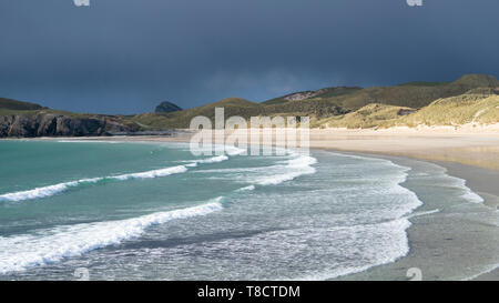 Beach at Balnakeil Bay near Durness in Sutherland on the North Coast 500 scenic driving route in northern Scotland, UK Stock Photo