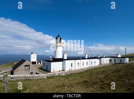 Dunnet Head lighthouse on the North Coast 500 scenic driving route in northern Scotland, UK Stock Photo