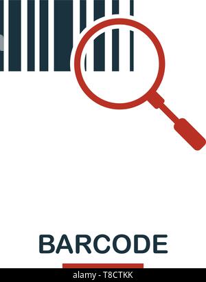 Barcode icon in two colors. Creative black and red design from e-commerce icons collection. Pixel perfect simple barcode icon for web design, apps, so Stock Vector