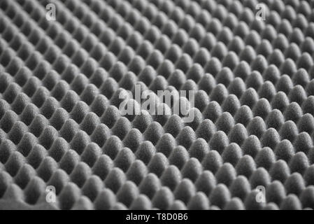 Close up of Sound Absorbing Sponge in Recording Studio. Dampening Acoustical Foam in Music Studio. Acoustic Foam Detail. Stock Photo
