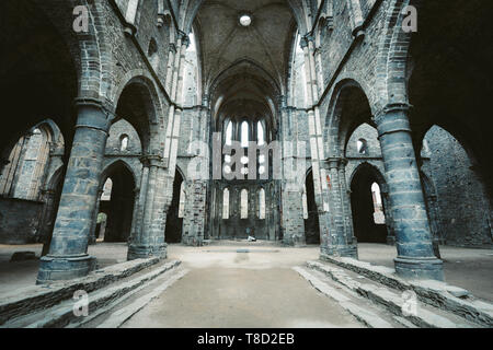 Beautiful view of famous Abbaye de Villers, a Cistercian monastery founded in 1146, Walloon Brabant region, Belgium Stock Photo