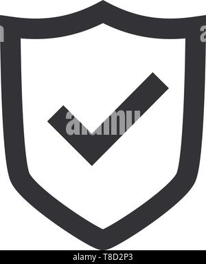Shield with inside checkmark icon symbol for protection vector illustration Stock Vector