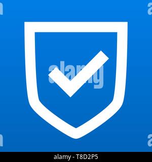Shield with checkmark inside icon symbol for protection vector illustration Stock Vector