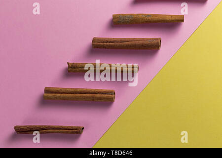 Geometric composition of sticks on the table, top view shot Stock Photo