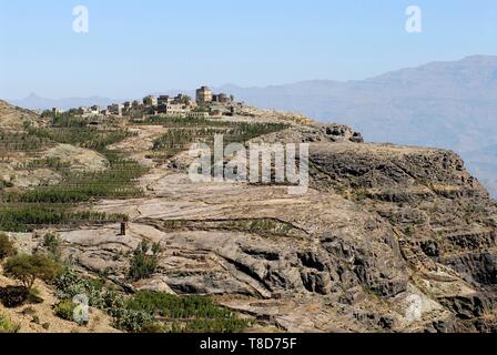 Yemen, Sana'a Governorate, Jabal Haraz, village Stock Photo