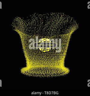 Array with Dynamic Particles. 3D Technology Style. Abstract Background. Vector Illustration. Stock Vector