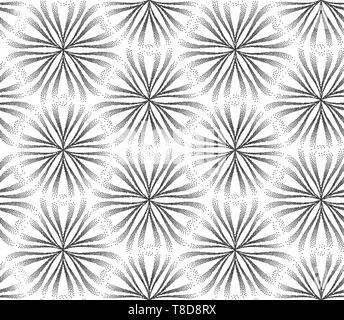 Vector Abstract Stipple Seamless Pattern. Tileable Geometric Dotted Grunge White and Black Background. Stock Vector