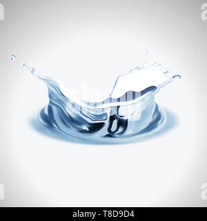 Transparent vector water splash isolated on light background Stock Vector