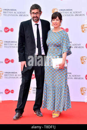 Louis Theroux and Nancy Strang attending the Virgin Media BAFTA TV awards, held at the Royal Festival Hall in London. Stock Photo