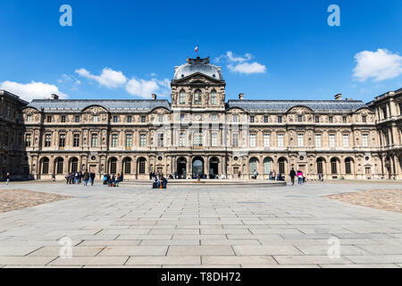 The Cour Carree (square courtyard) of the Louvre Palace in Paris Stock Photo