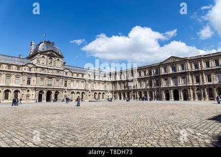 The Cour Carree (square courtyard) of the Louvre Palace in Pari Stock Photo