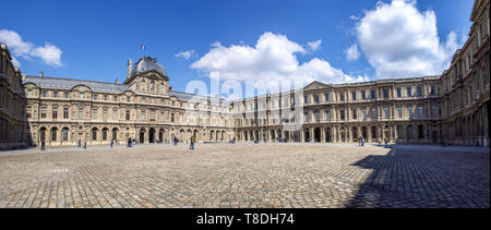 The Cour Carree (square courtyard) of the Louvre Palace in Paris Stock Photo