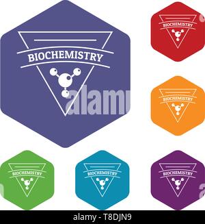 Biochemistry icons vector hexahedron Stock Vector