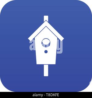 Birdhouse icon digital blue Stock Vector