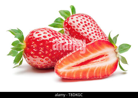 Strawberries isolated on the white background, clipping path included. Stock Photo