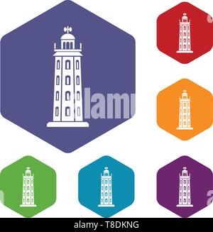 Illuminating icons vector hexahedron Stock Vector