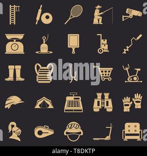 Tackle icons set, simple style Stock Vector