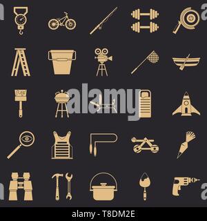 Rig icons set, simple style Stock Vector