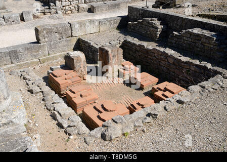 Remains of a Roman Fumarium, Smoke Chamber or Smokehouse used in Ancient Rome to Enhance the Flavor of Wine or to Produce Smoked Wine at Glanum Stock Photo