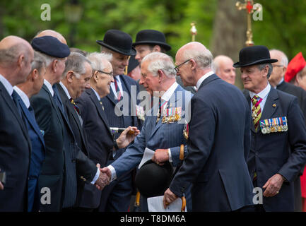Hyde Park London, UK. 12th May 2019. HRH The Prince of Wales attends the Combined Cavalry Old Comrades Association Annual Parade and Service. Stock Photo