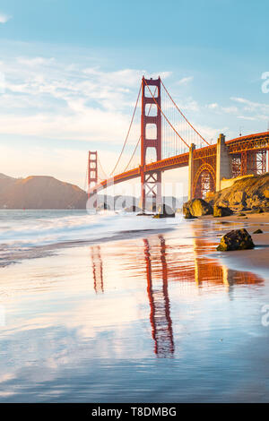 GOLDEN GATE BRIDGE FROM BAKER BEACH SAN FRANCISCO CALIFORNIA USA Stock ...