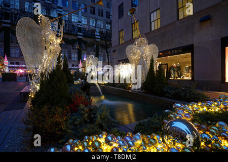 Christmas Decorations at Rockefeller Center Stock Photo