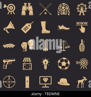 Target icons set, simple style Stock Vector
