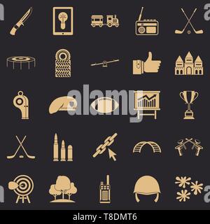 Goal icons set, simple style Stock Vector