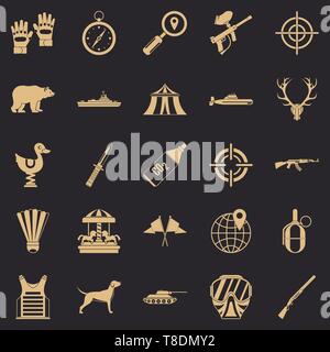 Purpose icons set, simple style Stock Vector