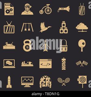 Aim icons set, simple style Stock Vector