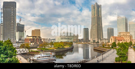 Yokohama skyline and waterfront, Kanagawa, Japan Stock Photo