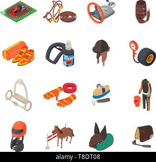 Fast movement icons set, isometric style Stock Vector