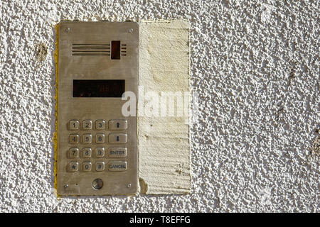 access control door box with numeric keypad on white background Stock Photo