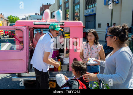 Local people buying popcorn at Weekend market, woodside, queens, Queens, New York, , ny, united states of america, usa Stock Photo