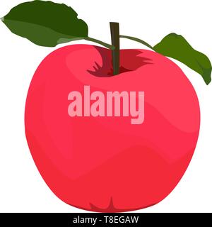 Red apple, vector flat style design isolated illustration Stock Vector