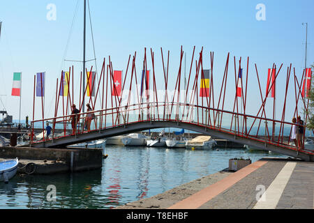 Bardolino, Veneto, Italy - September 09, 2018: Harbor of Bardolino on Lake Garda - Italy. Stock Photo