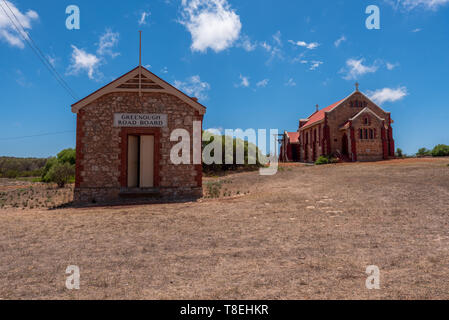 Greenough, Australia -- February 4, 2018. Two historic buildings in the restored town of Greenough, Australia. Editorial Use Only. Stock Photo