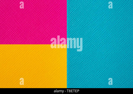 a colorful leather background divided into three parts. Stock Photo