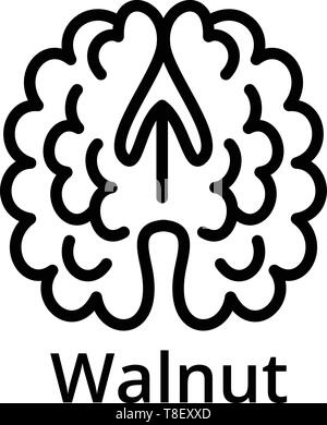 Walnut icon. Outline walnut vector icon for web design isolated on white background Stock Vector