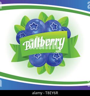 Eco bilberry concept background. Cartoon illustration of eco bilberry vector concept background for web design Stock Vector
