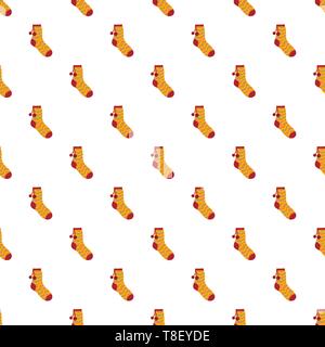 Sock with pompon pattern seamless vector repeat for any web design Stock Vector