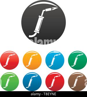 Gas welding icons set 9 color vector isolated on white for any design Stock Vector